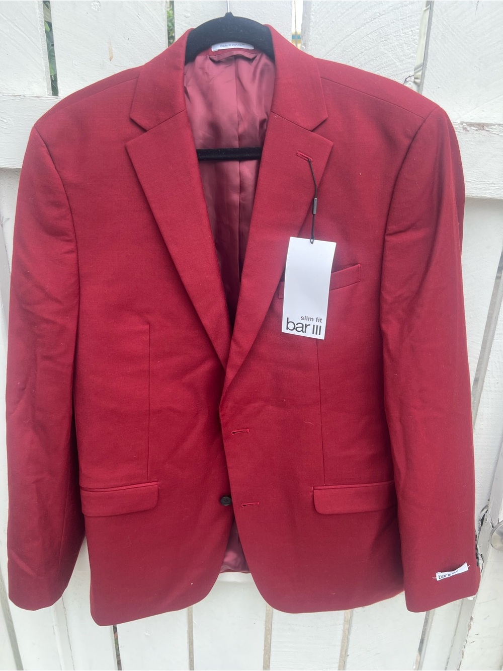 Bar III Slim Fit Men's Red Blazer 42L